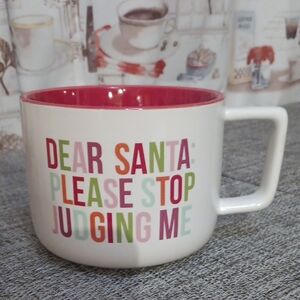 Festive White and Red Holiday Mug